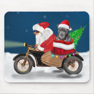Pitbull Dog Christmas Santa Claus  Mouse Pad