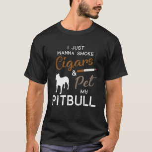 Pitbull Dog Cigar Lover Owner Christmas Birthday G T-Shirt