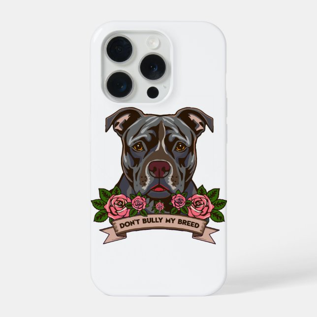 Pitbull Dog Dad Dont Bully My Breed Rescue iPhone Case (Back)