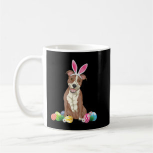 Pitbull Dog Easter Day Bunny Eggs Easter Costume B Coffee Mug