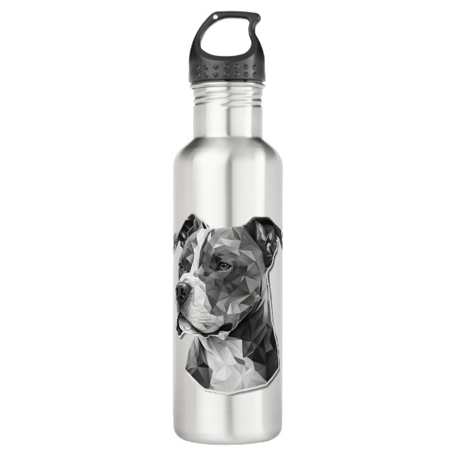 Pitbull dog face 710 ml water bottle (Front)