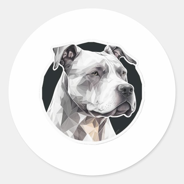 Pitbull dog face classic round sticker (Front)