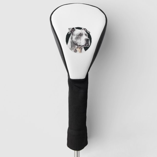 Pitbull dog face golf head cover (Front)