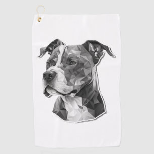 Pitbull dog face golf towel