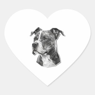 Pitbull dog face heart sticker