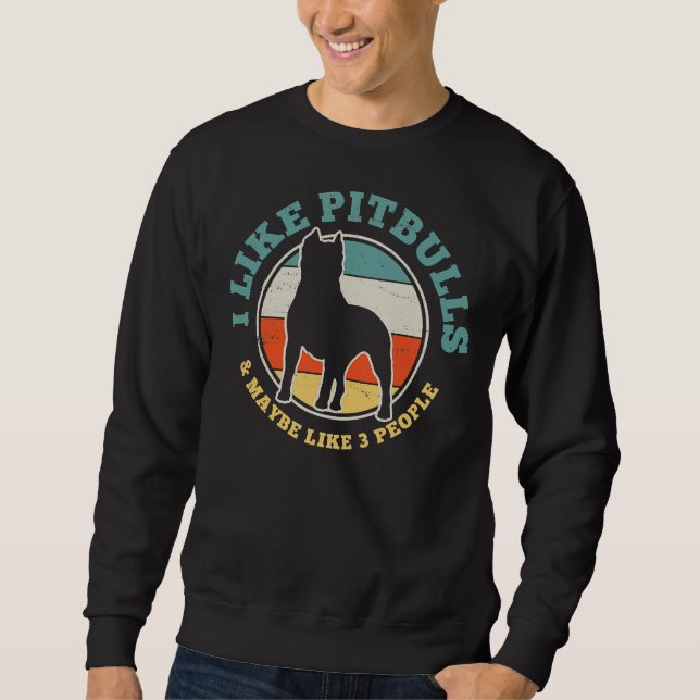 Pitbull Dog Funny Vintage Classic Sweatshirt (Front)