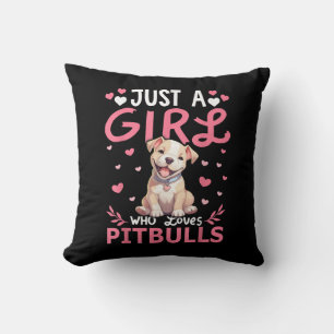 Pitbull Dog Girls Women Just A Girl Who Loves Pitb Cushion
