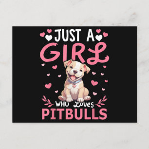 Pitbull Dog Girls Women Just A Girl Who Loves Pitb Enclosure Card