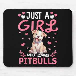 Pitbull Dog Girls Women Just A Girl Who Loves Pitb Mouse Pad