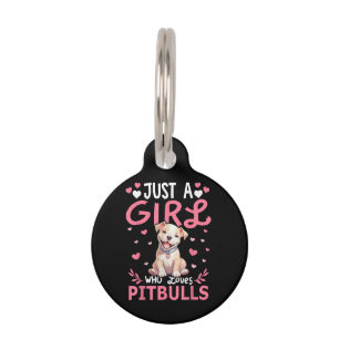 Pitbull Dog Girls Women Just A Girl Who Loves Pitb Pet Tag