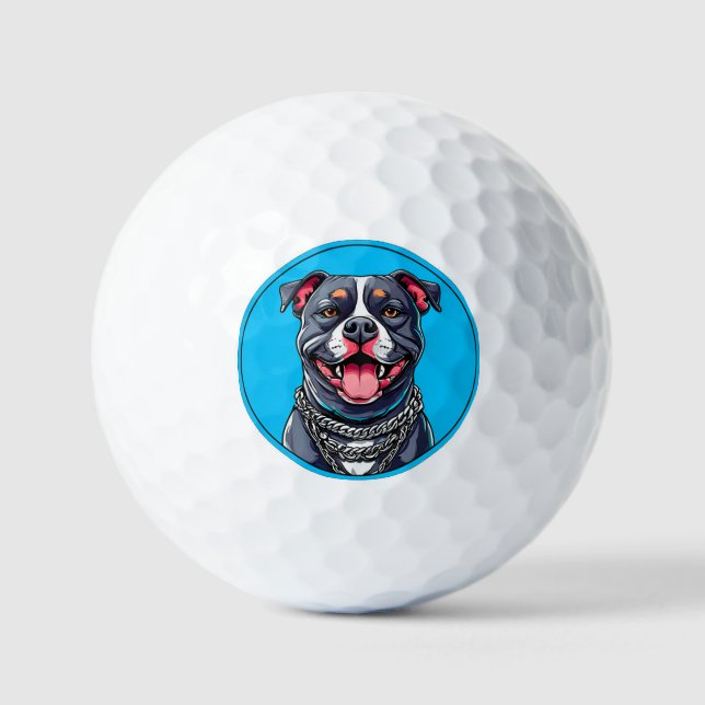Pitbull dog golf balls (Front)