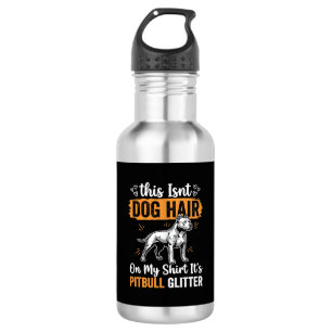 Pitbull Dog Hair Glitter Funny Dog 532 Ml Water Bottle