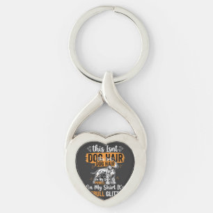 Pitbull Dog Hair Glitter Funny Dog Key Ring