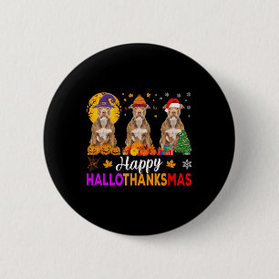 Pitbull Dog Halloween Christmas Hallothanksmas 1 6 Cm Round Badge