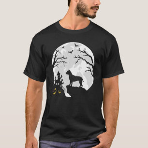 Pitbull Dog in The Moon Halloween Costume men wome T-Shirt
