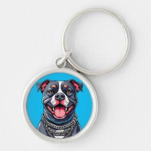 Pitbull dog key ring