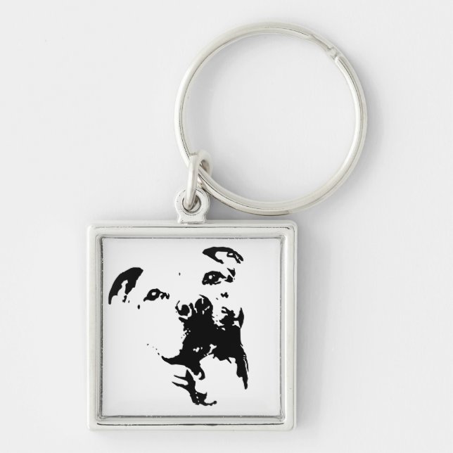 Pitbull Dog Key Ring (Front)