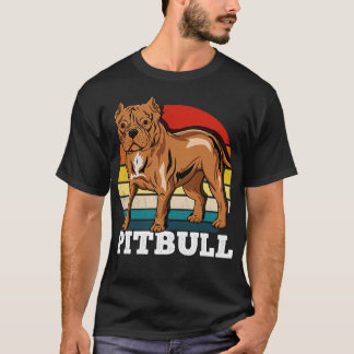 Pitbull Dog Lover Retro T-Shirt