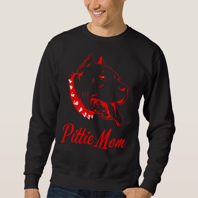 Pitbull Dog Lovers Pittie Mum Fitted Sweatshirt (Front)