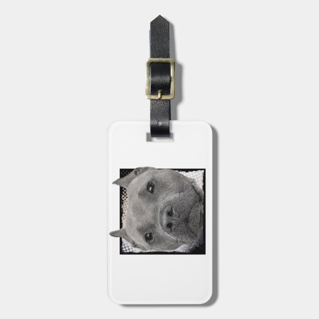 Pitbull dog luggage tag (Front Vertical)