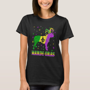 Pitbull Dog Mardi Gras Carnival Jester Beads T-Shirt