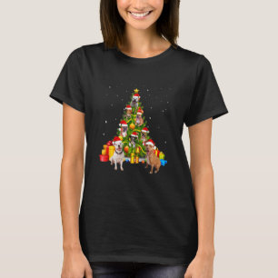 Pitbull Dog Matching Santa Pitbull Christmas Tree T-Shirt