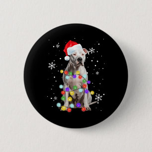 Pitbull Dog Merry Dogmas Santa Pitbull Christmas T 6 Cm Round Badge