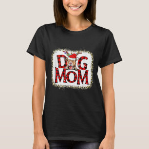 Pitbull Dog Mum Buffalo Plaid Xmas Pajama Reindeer T-Shirt