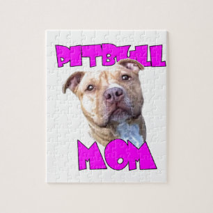 Pitbull dog Mum Jigsaw Puzzle