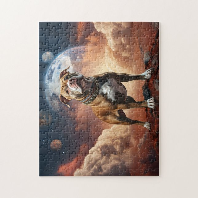 Pitbull dog on Mars on a Jigsaw Puzzle! Puzzle (Vertical)