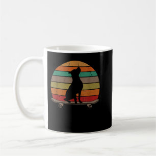 Pitbull Dog on Skateboard Vintage Retro Funny Skat Coffee Mug