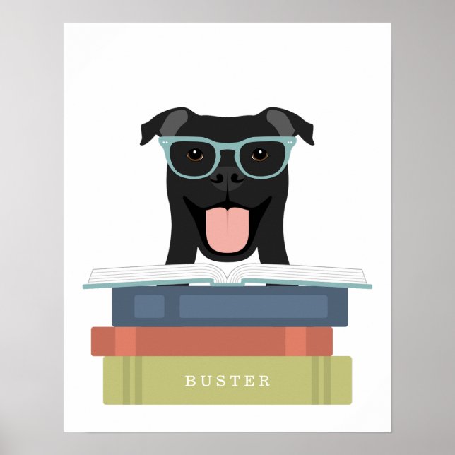 Pitbull Dog Personalised Print (Front)