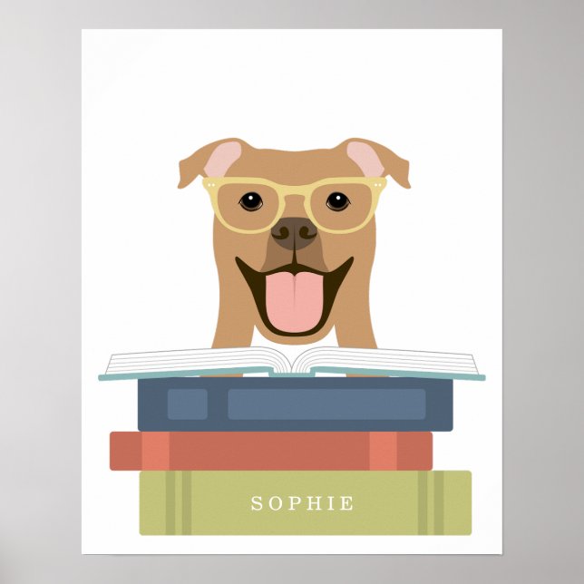 Pitbull Dog Personalised Print (Front)
