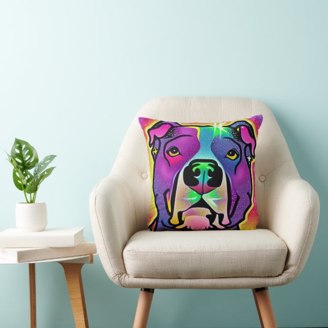 Pitbull Dog Pop Art Cushion (Chair)