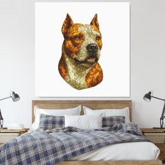 Pitbull Dog Portrait Canvas Print