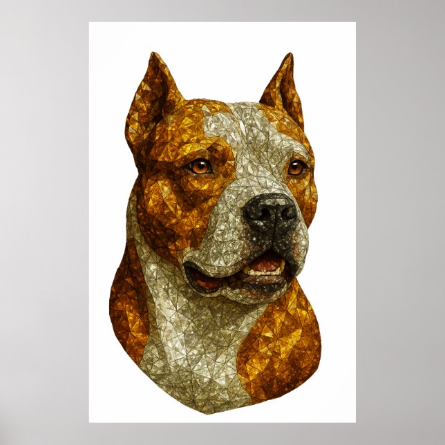 Pitbull Dog Portrait Poster (Front)