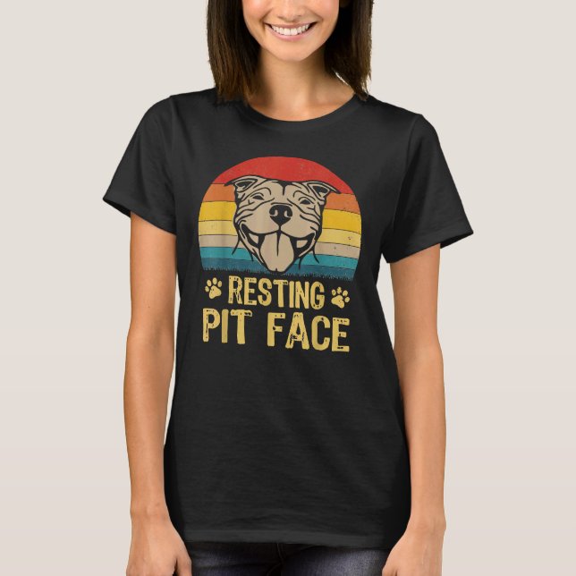 Pitbull Dog Resting Pit Face T-Shirt (Front)