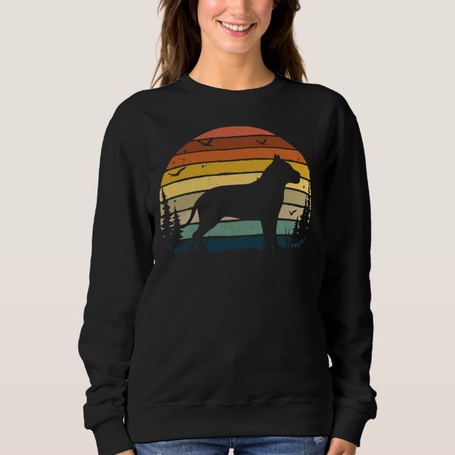Pitbull Dog Retro Vintage Sweatshirt (Front)