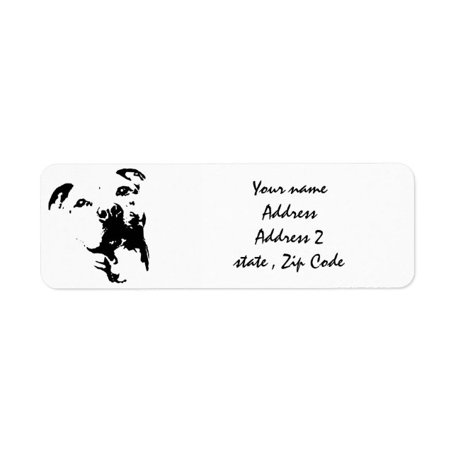 Pitbull Dog Return Address Label (Front)