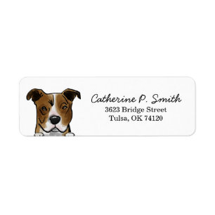 Pitbull Dog Return Address Label