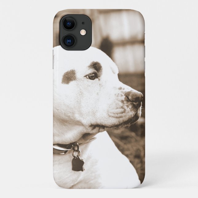 pitbull dog sepia colour hate deed not breed Case-Mate iPhone case (Back)