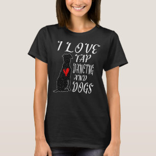 Pitbull Dog Silhouette I Love Tap Dancing And Dogs T-Shirt
