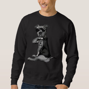 Pitbull Dog Tattoo I Love Dad Father S Day Sweatshirt