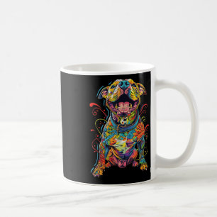Pitbull Dog Tattooed Colourful Tattooed Dog Mum  Coffee Mug