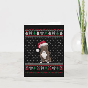 Pitbull Dog Wearing Santa Hat Ugly Xmas Dog Lovers Card