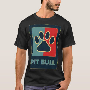 Pitbull Dogs Cool Retro Pit Bull Dog Lover Paw T-Shirt