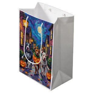 Pitbull Dogs Trick-or-Treating Halloween Costumes Medium Gift Bag