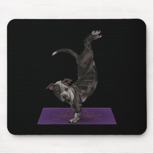 Pitbull Doing Yoga Meditation Zen Namaste Dog Yoga Mouse Pad