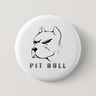 Pitbull draw 6 cm round badge