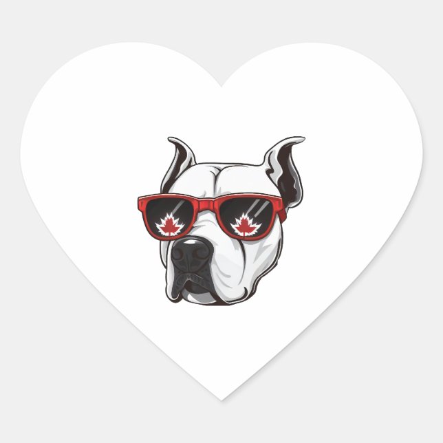 Pitbull Drawing Heart Sticker (Front)